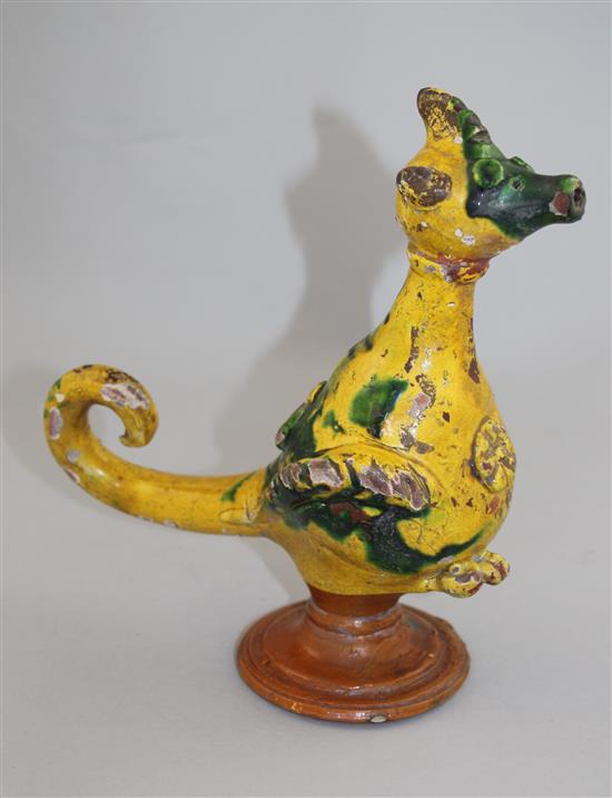 A rare Cannakale pottery bird-shaped ewer, 19th century, 21cm